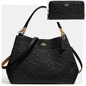 ☆ Coach Set Signature Leather 3in1 Purse + Wallet